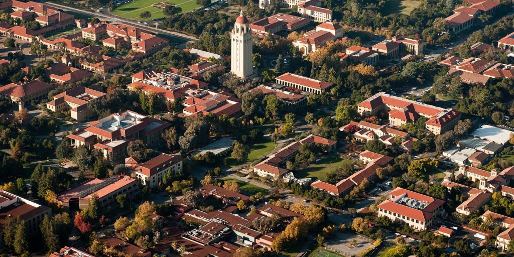 Aerial view of Stanford Campus